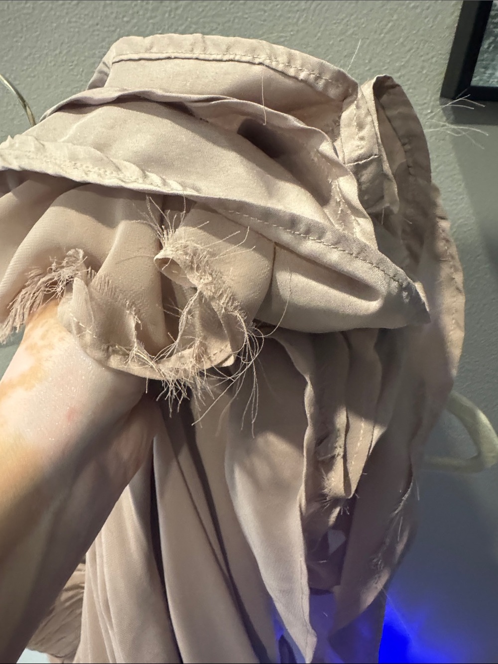 Azazie Alia Taupe A-Line Pleated Chiffon Dress - Picture 9 of 9
